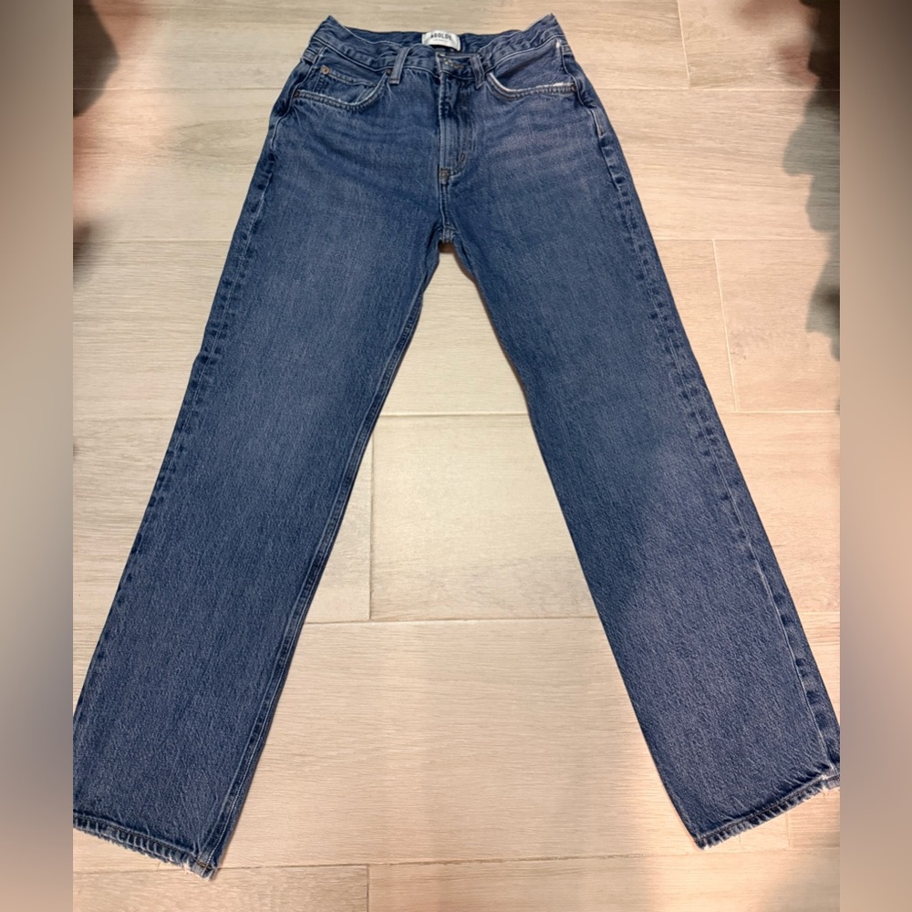 Agolde Dark Blue Straight Leg Jeans